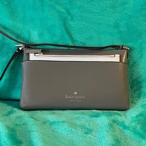 Kate Spade Charcoal and Ivory Slim Crossbody